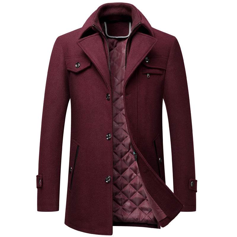Men's Thickened Wool Overcoat Jacket - Stylish & Warm Winter Trench - Buy Center