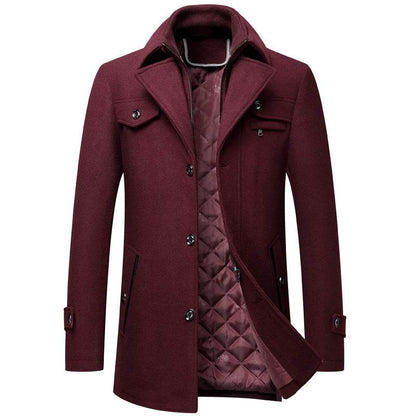 Men's Thickened Wool Overcoat Jacket - Stylish & Warm Winter Trench - Buy Center