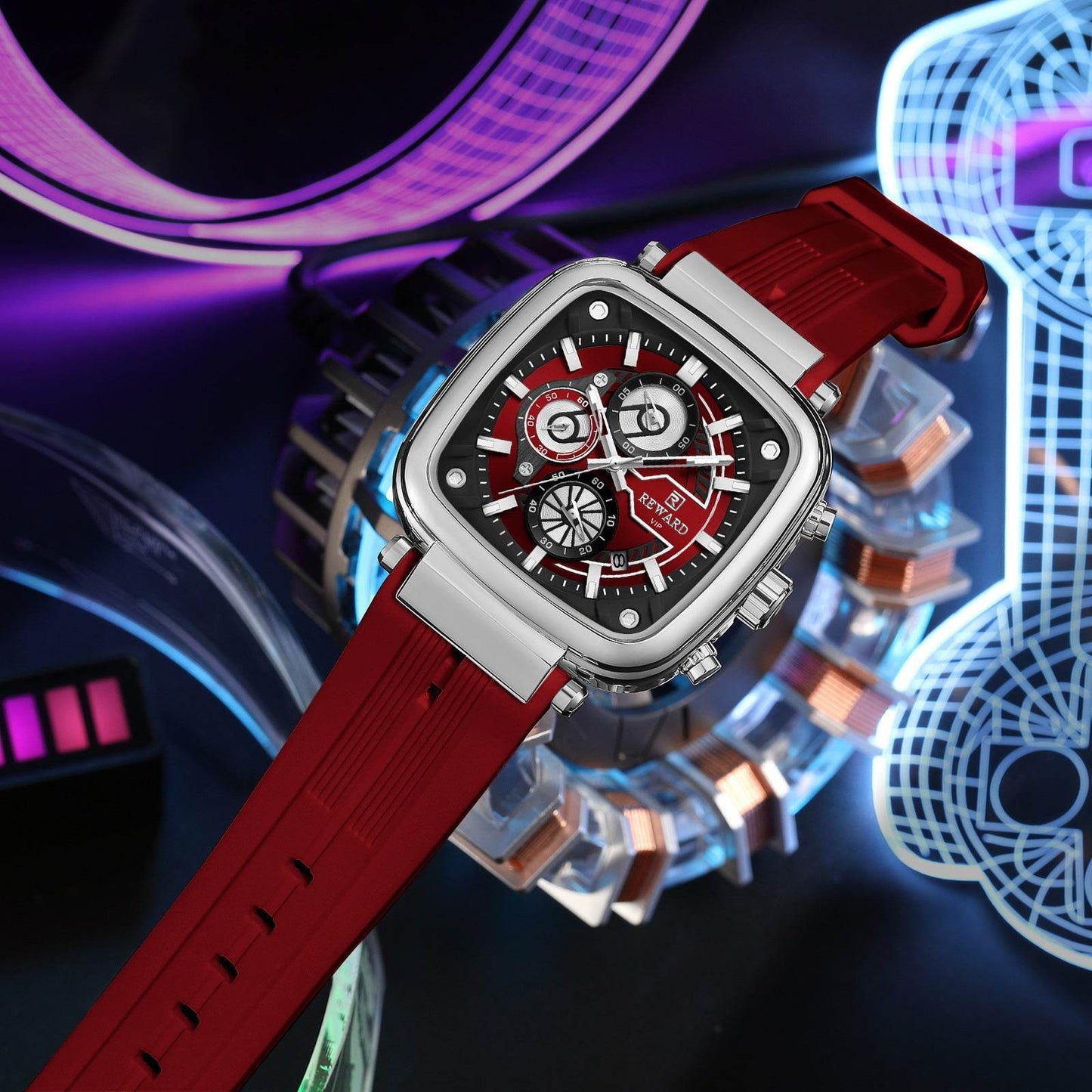 Buy Center Multi-Function Men's Sports Quartz Watch - Silicone Strap - Buy Center