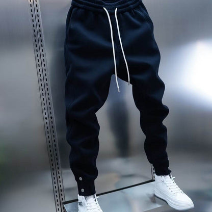 Men's Ankle Banded Slacks - Casual Solid Color Pants for Teenagers - Buy Center