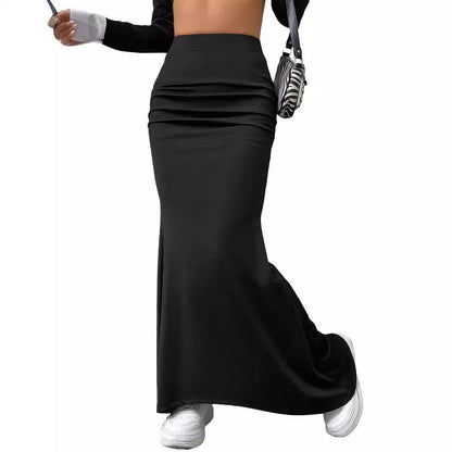 Buycenter Fishtail Skirt - Knitted Solid Color for Street Hipster Style - Buy Center