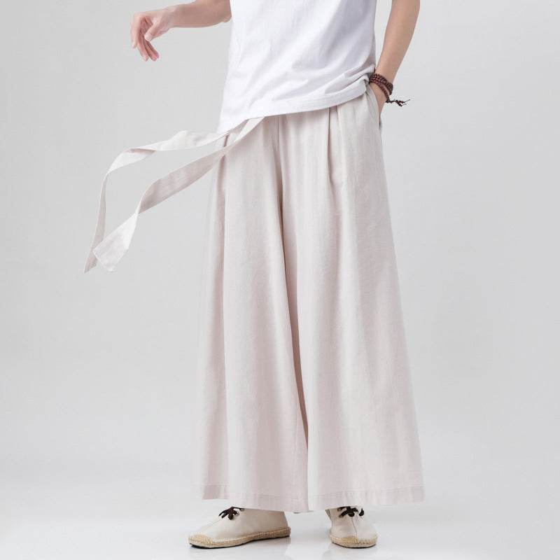 Men's Plus Size Cotton Linen Harem Trousers - Stylish Summer Comfort - Buy Center