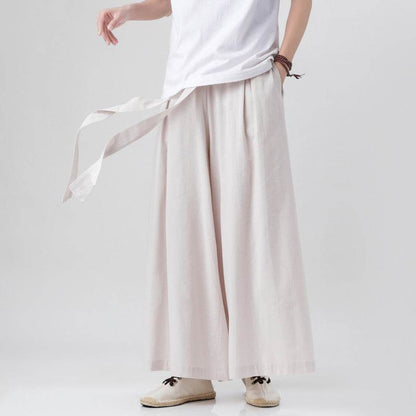 Men's Plus Size Cotton Linen Harem Trousers - Stylish Summer Comfort - Buy Center