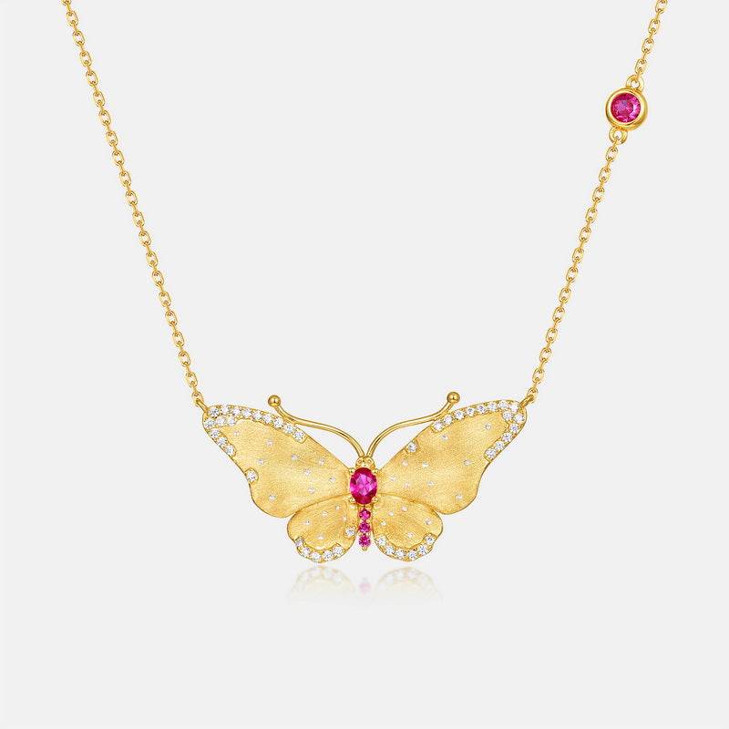 Buycenter S925 Silver Butterfly Necklace - Retro Elegant Jewelry for Women - Buy Center