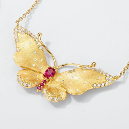 Buycenter S925 Silver Butterfly Necklace - Retro Elegant Jewelry for Women - Buy Center