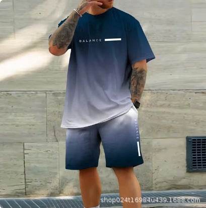 Casual Sports Short Sleeve Set for Men - Lightweight & Breathable Summer Comfort - Buy Center