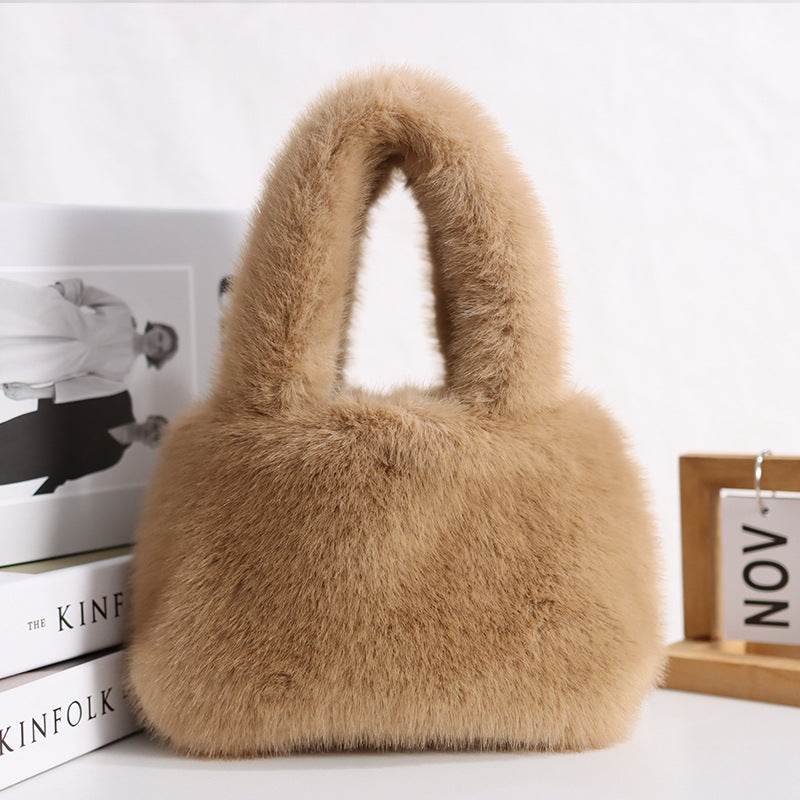 Buycenter Furry Cute Plush Rex Rabbit Hand Bag - Adorable & Stylish Clutch - Buy Center