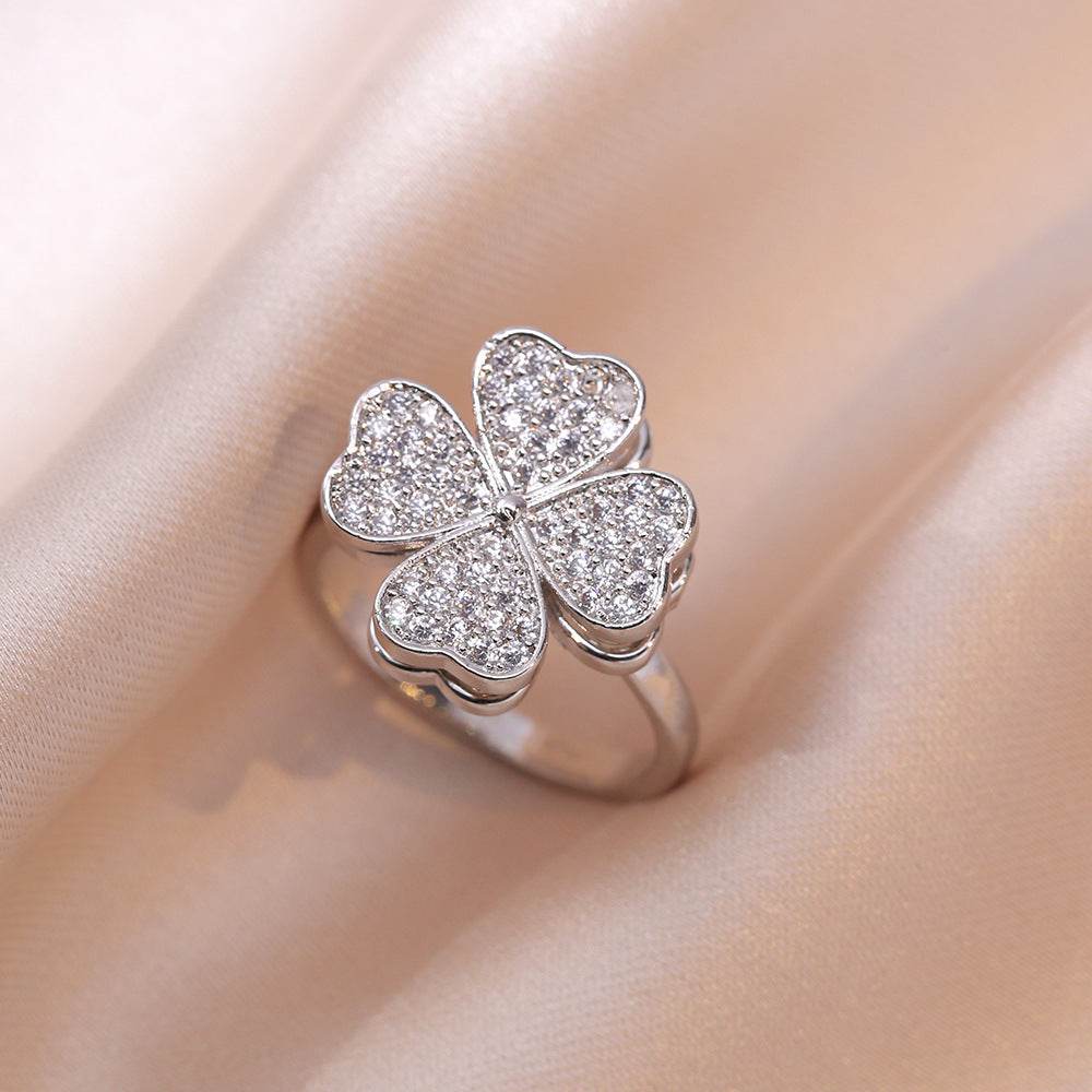 Buy Center Fully Jeweled Loving Heart Ring - Unique Temperamental Style - Buy Center