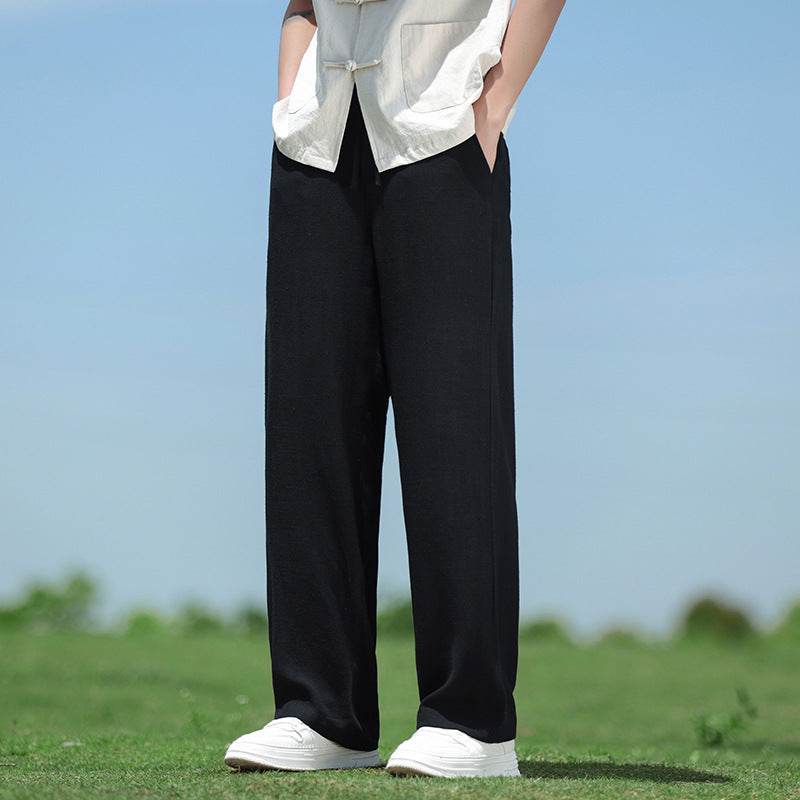 Buycenter Men's Casual Trousers - Loose Straight Fit for Spring & Summer - Buy Center