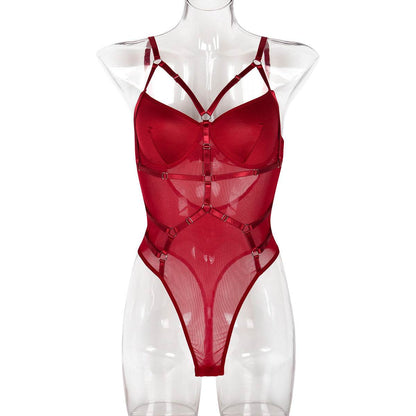 Buycenter Women's Slimming Patchwork Jumpsuit - Black, White, Wine Red - Buy Center