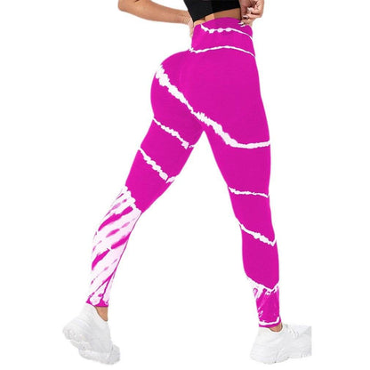 Buycenter Tie-Dye Stripes Yoga Pants – Seamless, Hip Lifting Sport Wear - Buy Center
