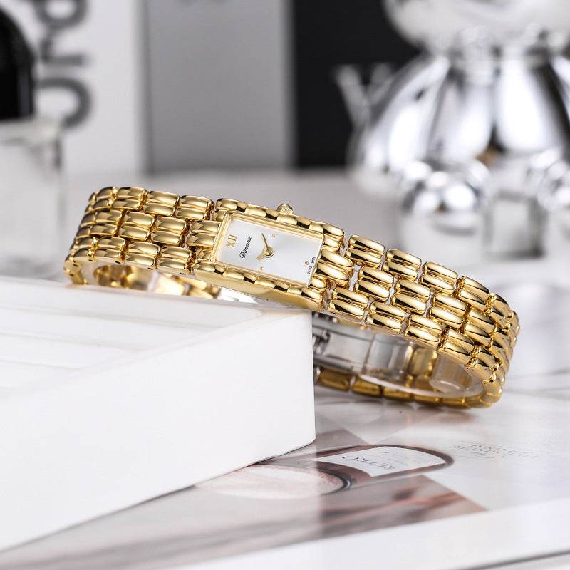 Simple Fashion Square Steel Watch - Elegant Gold & White Design 2025 - Buy Center