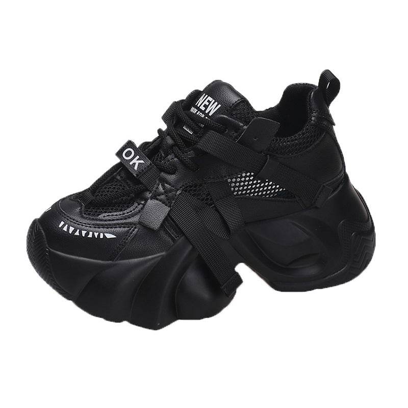 Thick Bottom Lace-Up Sneakers - Stylish Casual Flats for Everyday Comfort - Buy Center