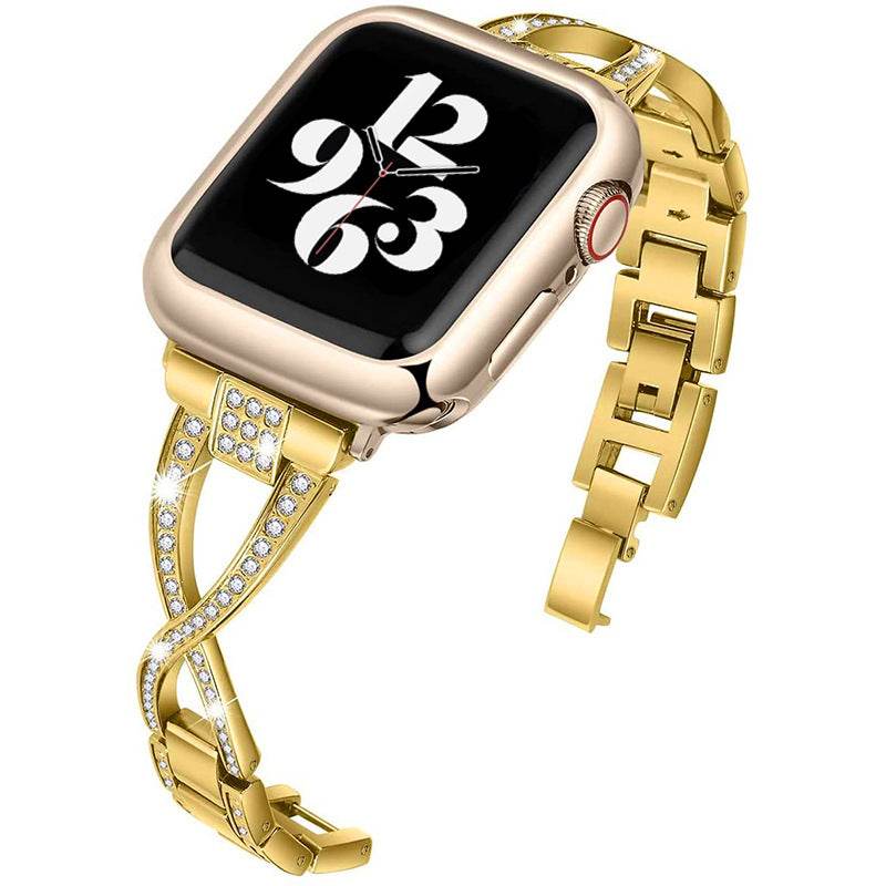 Fashion X-type Stainless Steel Strap for Apple Watch - Snap Button Style - Buy Center