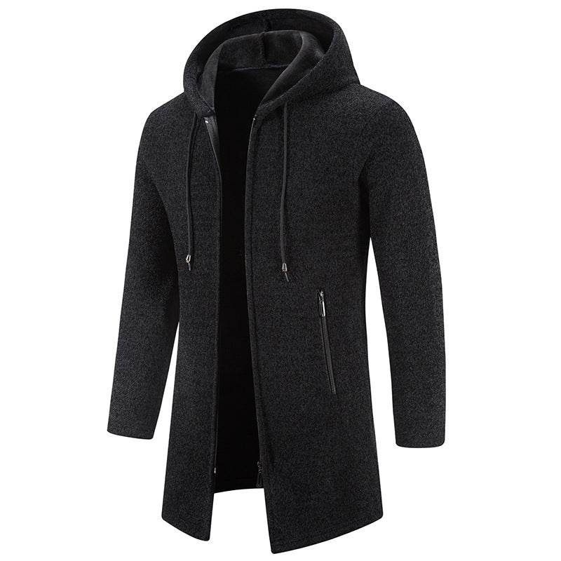 Men's Plus Size Hooded Cardigan - Stylish Zipper Sweater for Comfort - Buy Center
