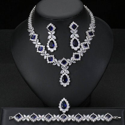 Buy Center European Luxury Zircon Jewelry Set - Necklace, Earrings, Ring - Buy Center