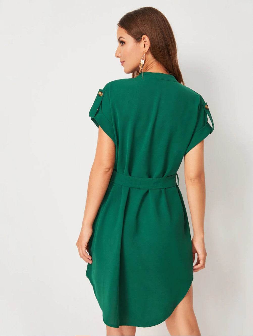 Women's Bowknot Short Sleeve Dress - Stylish Casual Wear in 7 Colors - Buy Center