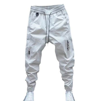 Men's Casual Jogger Pants - Loose Straight Fit in Black and Beige - Buy Center