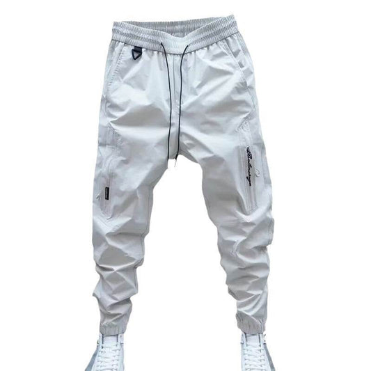 Men's Casual Jogger Pants - Loose Straight Fit in Black and Beige - Buy Center
