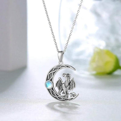 Creative Moon Magic Dragon Pendant - Unisex Necklace for Fashion Lovers - Buy Center
