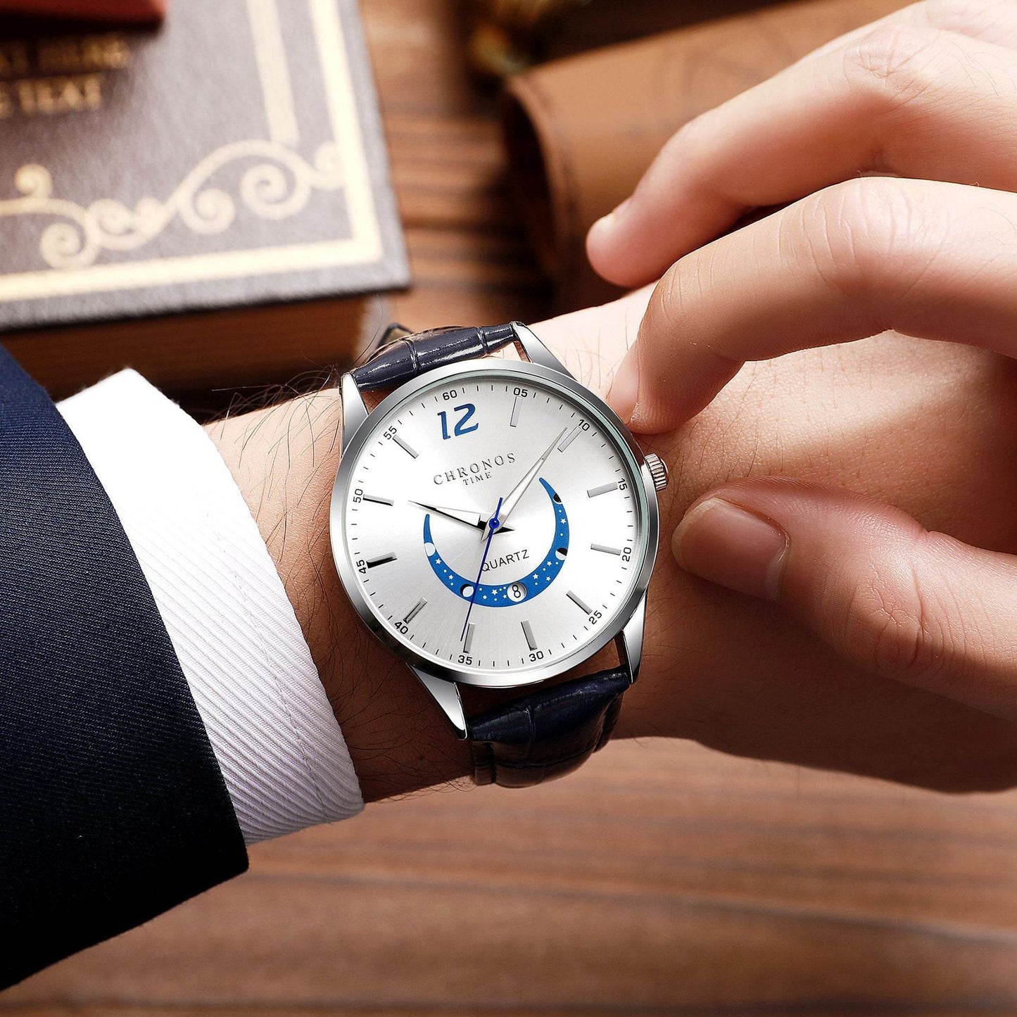 Men's Fashion Quartz Watch - Genuine Leather Strap, Stylish & Durable - Buy Center