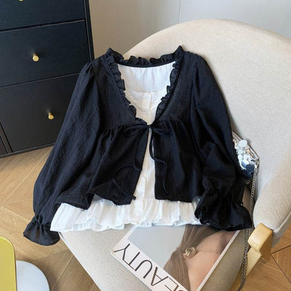 Women's Autumn Elegant Blazer Top - Stylish, Loose Fit in Black, Khaki - Buy Center