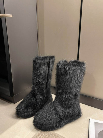 Stylish Women's Fleece-Lined Cotton Boots - Thick Bottom, Thermal Insulated - Buy Center