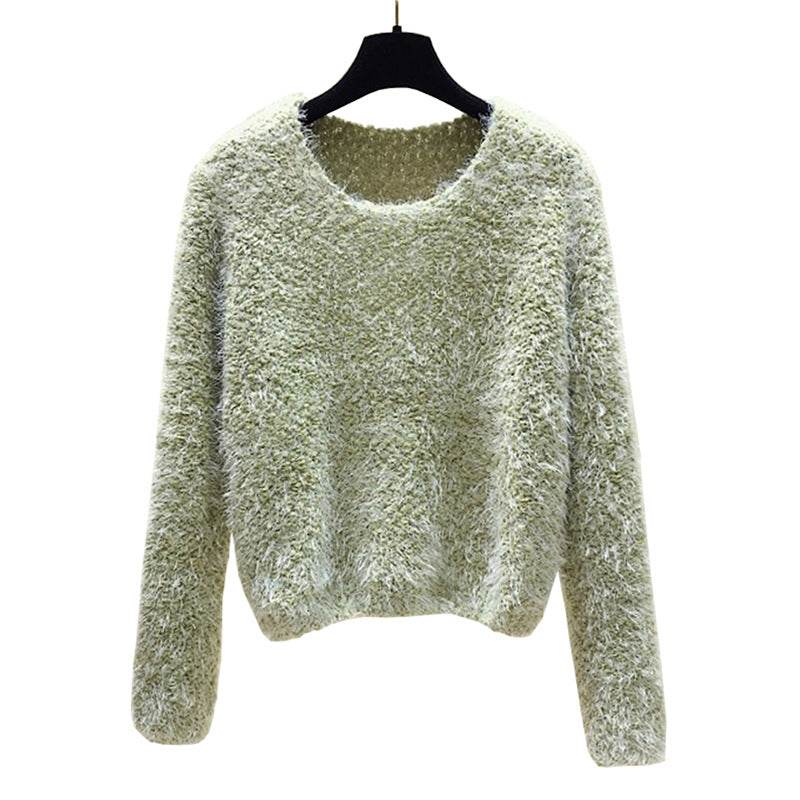 Solid Color Round Neck Pullover Sweater - Trendy Casual for Women - Buy Center
