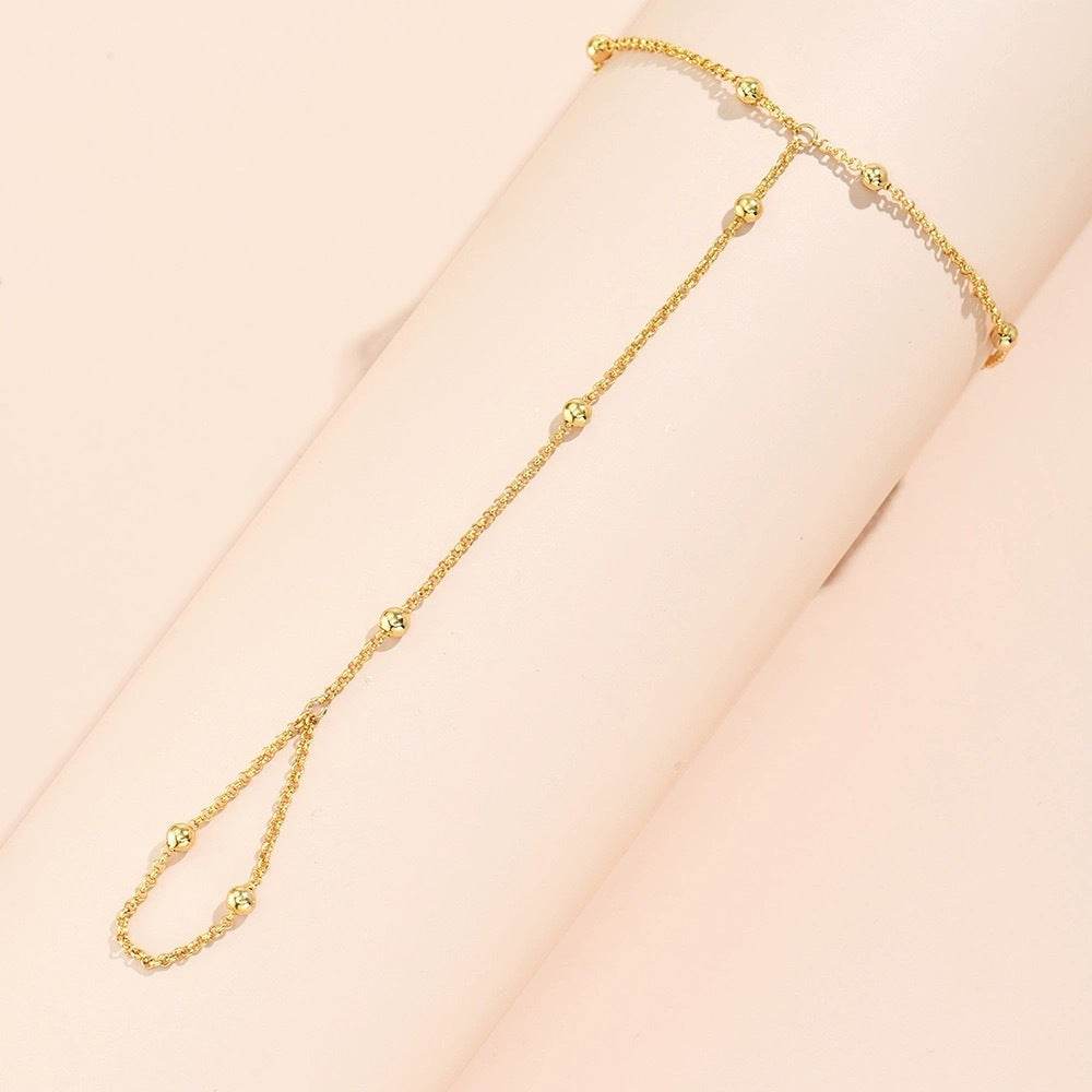 Buy Center Vintage Chain Finger Bracelet - Stylish Gold U-Shaped Design - Buy Center