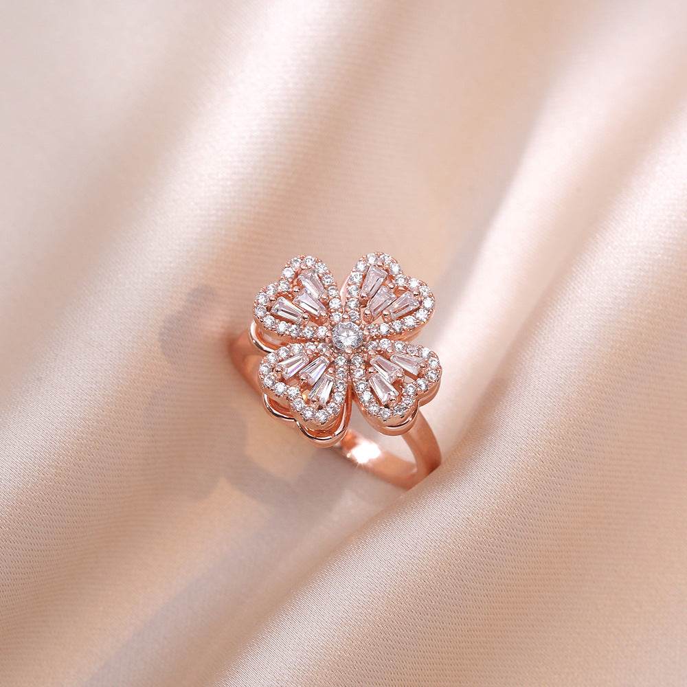 Buy Center Fully Jeweled Loving Heart Ring - Unique Temperamental Style - Buy Center