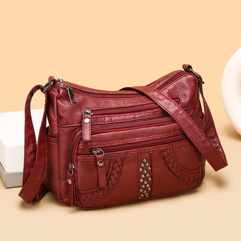 Multi-layer Leather Texture Crossbody Bag - Stylish Shoulder Bag 2025 - Buy Center