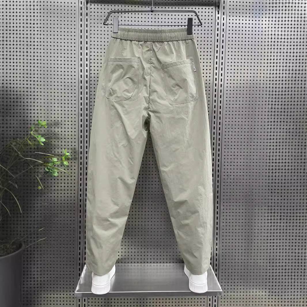 Men's Casual Ankle-Length Sports Pants - Solid Color High Waist Trousers - Buy Center
