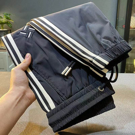 Men's Ice Silk Outdoor Sports Pants - Lightweight, Embroidered, Mid Waist - Buy Center