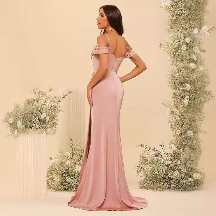 Buycenter Off-the-shoulder Satin Ball Gown - Dusty Rose & More Colors - Buy Center