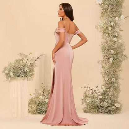 Buycenter Off-the-shoulder Satin Ball Gown - Dusty Rose & More Colors - Buy Center