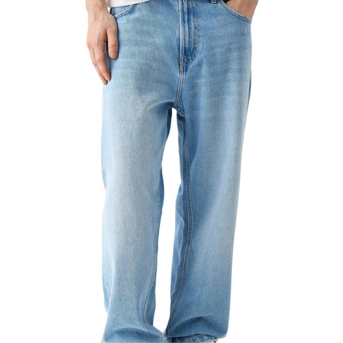 Creative Casual Men's Straight Jeans - High Waist, Versatile Style for Youth - Buy Center