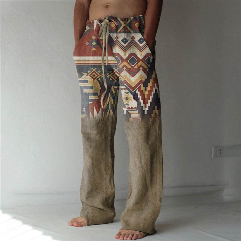 Men's Summer Beach Trousers - Stylish Geometric Patterns for Casual Comfort - Buy Center