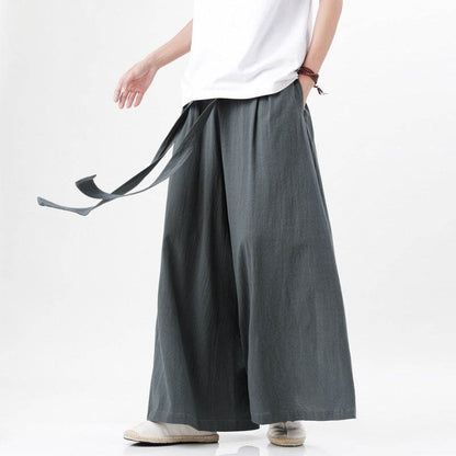 Men's Plus Size Cotton Linen Harem Trousers - Stylish Summer Comfort - Buy Center
