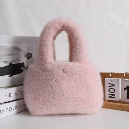 Buycenter Furry Cute Plush Rex Rabbit Hand Bag - Adorable & Stylish Clutch - Buy Center