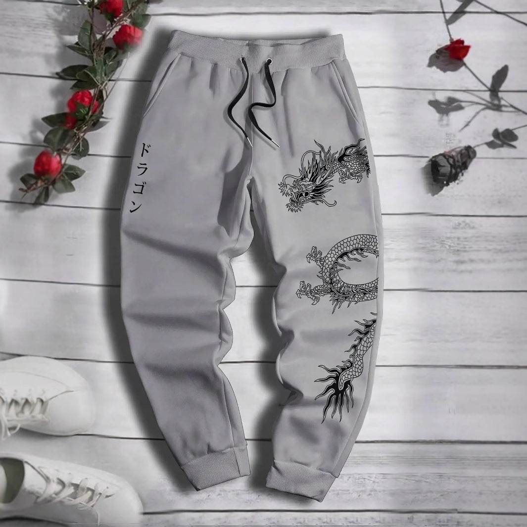 Dark Printed Lace-Up Sweatpants for Men & Women - Comfortable Cotton Fit - Buy Center