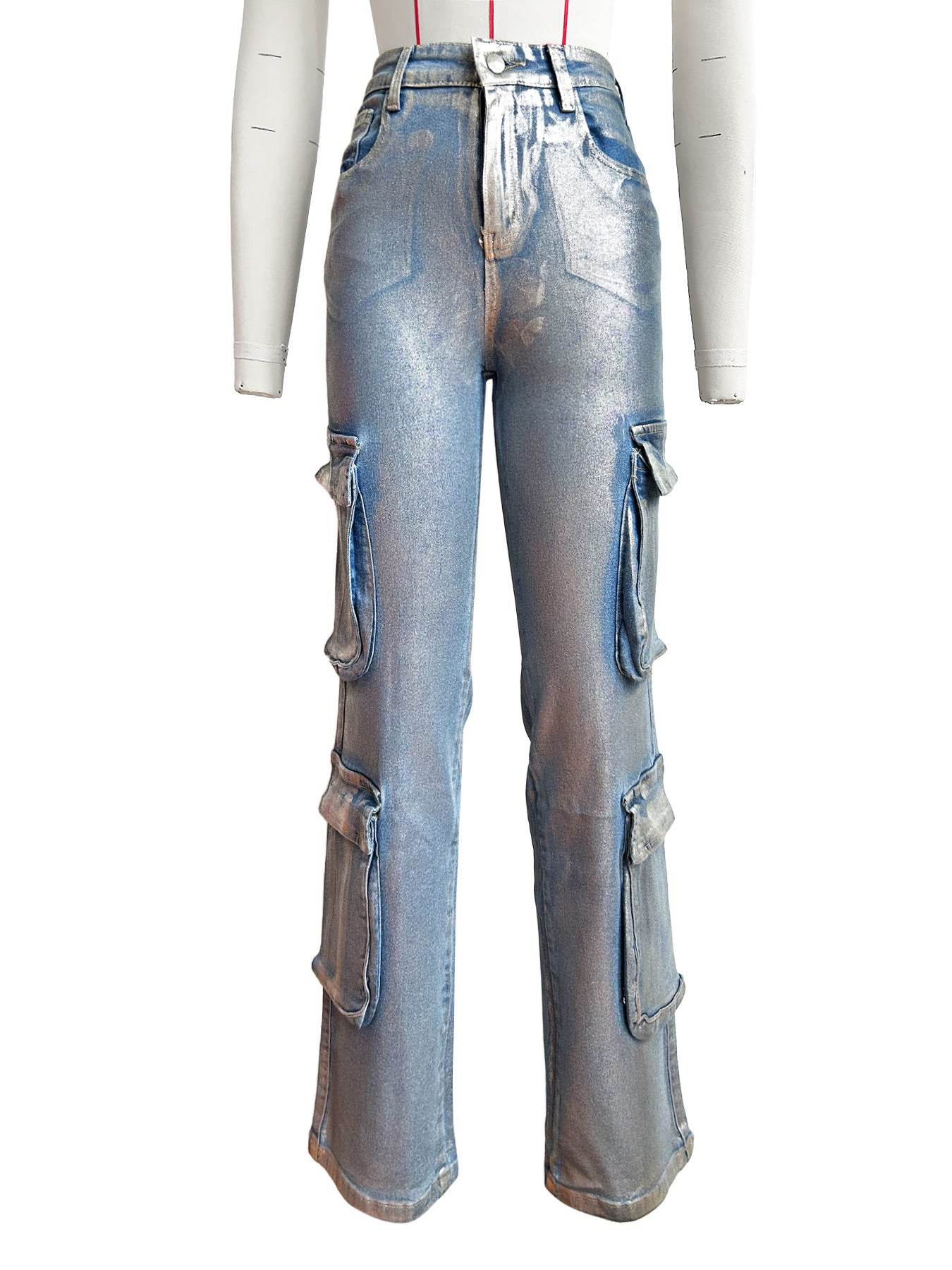 Fashion Silver Craft Denim Overalls - Wide Leg, Multi-Pocket Style - Buy Center