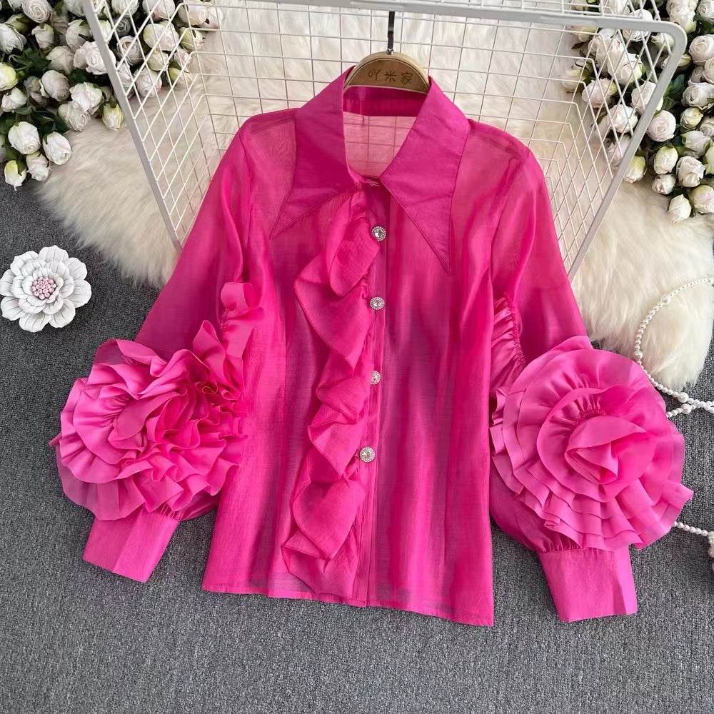Stylish Loose Western-Style Women's Shirt - Trendy Long Sleeve Blazer - Buy Center