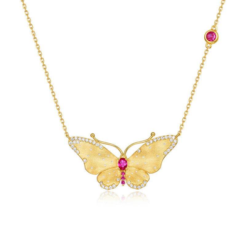 Buycenter S925 Silver Butterfly Necklace - Retro Elegant Jewelry for Women - Buy Center