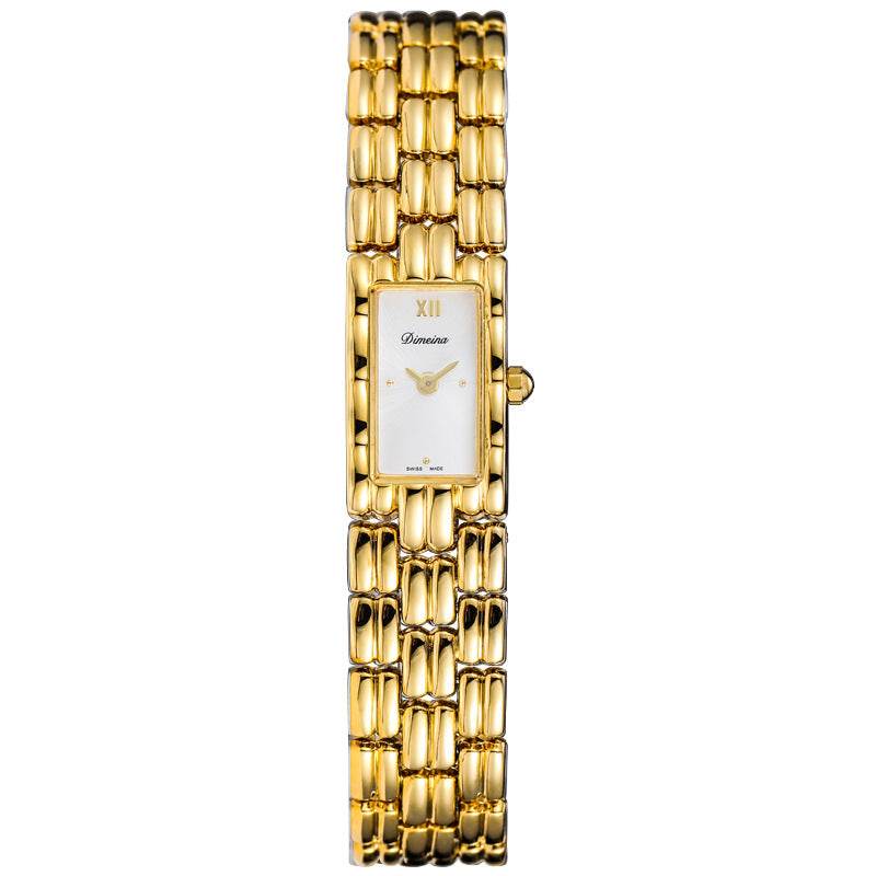 Simple Fashion Square Steel Watch - Elegant Gold & White Design 2025 - Buy Center