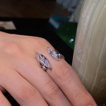 Elegant U-Shaped Zircon Ring - Stylish Design for Every Occasion - Buy Center