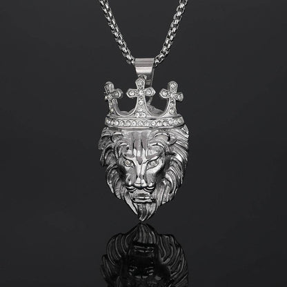 Street Style Gold Plated Crown Lion Pendant - Titanium Steel Keychain - Buy Center