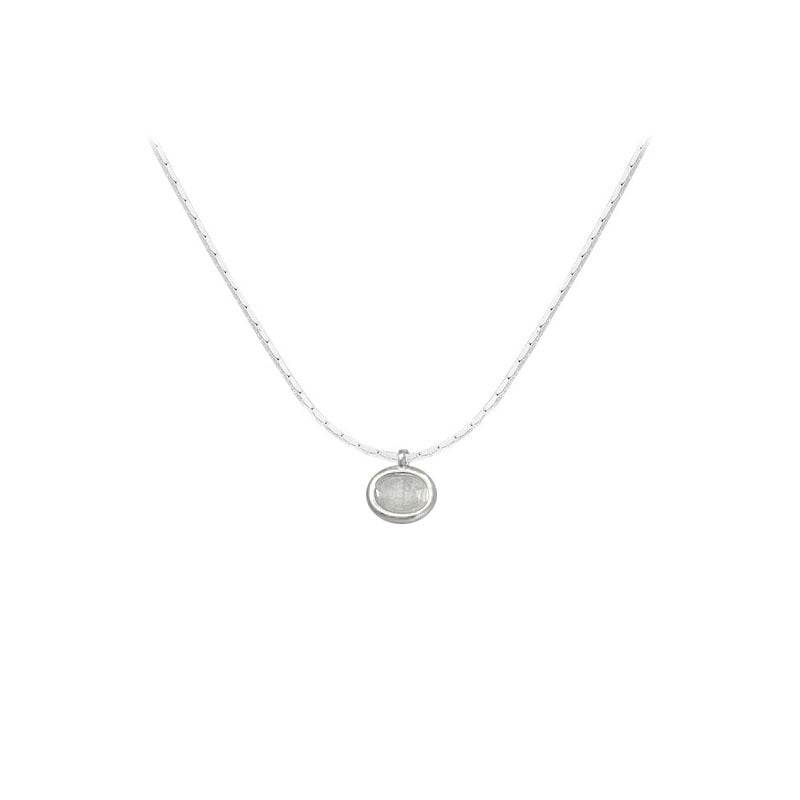 Black Agate Oval Necklace - Elegant 925 Silver Jewelry for Women - Buy Center