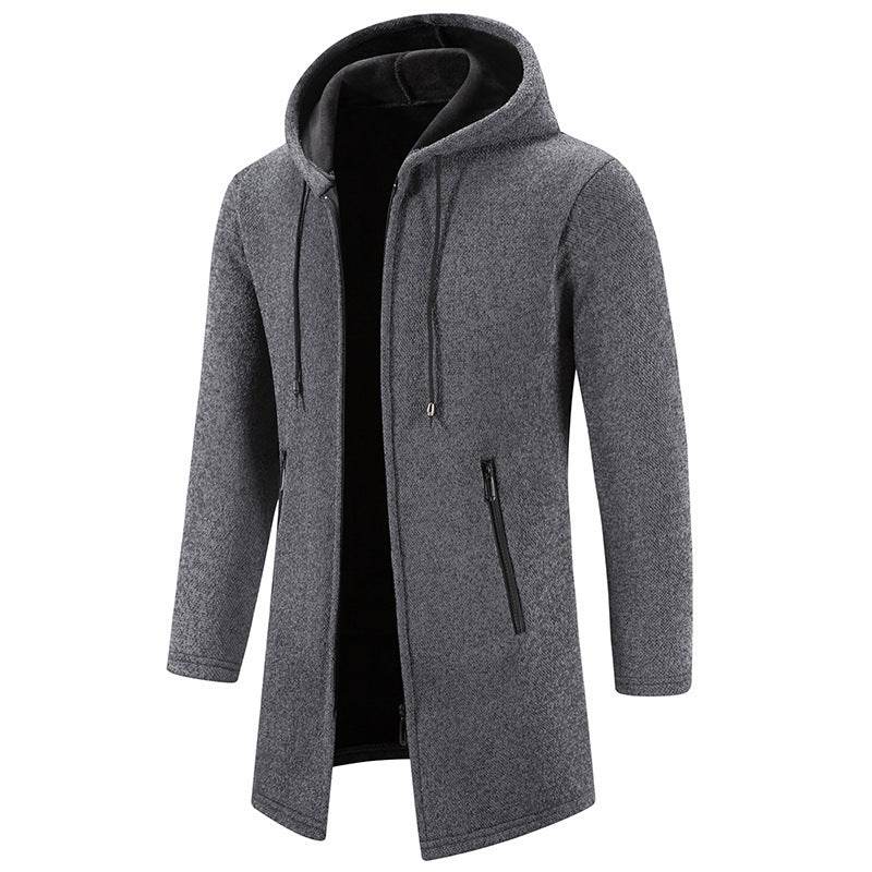 Men's Plus Size Hooded Cardigan - Stylish Zipper Sweater for Comfort - Buy Center