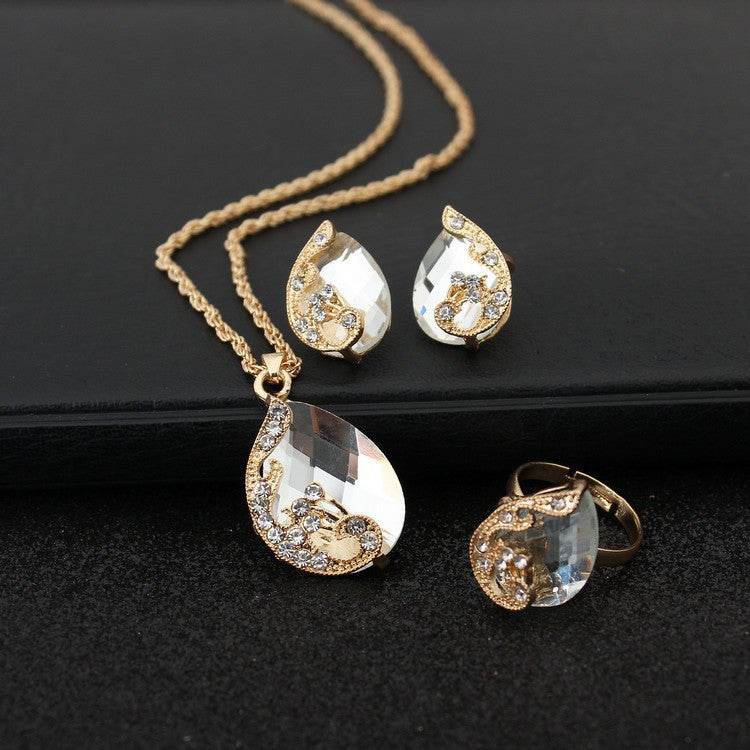 Buy Center Geometric Gem Earrings & Necklace Jewelry Set for Women - Buy Center