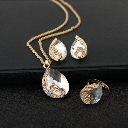 Buy Center Geometric Gem Earrings & Necklace Jewelry Set for Women - Buy Center